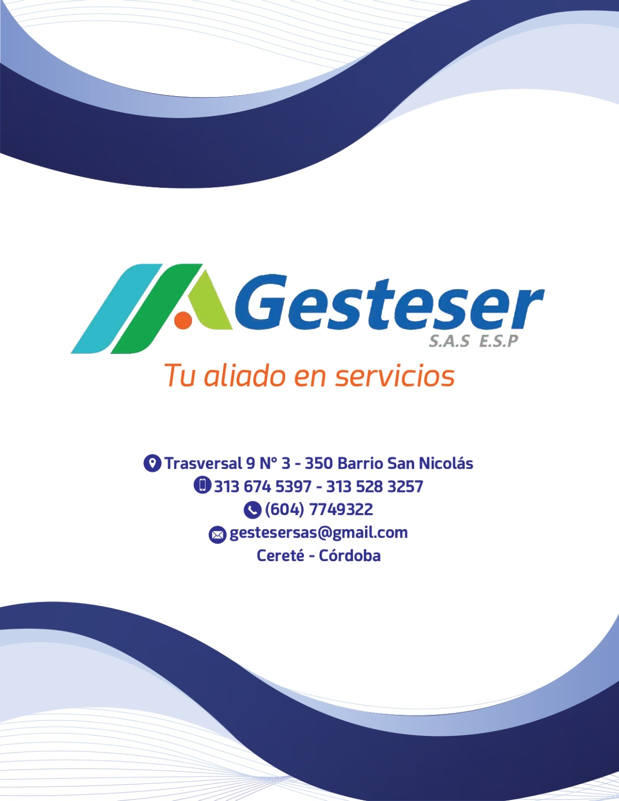 Informacion de contacto de GESTESER SAS ESP